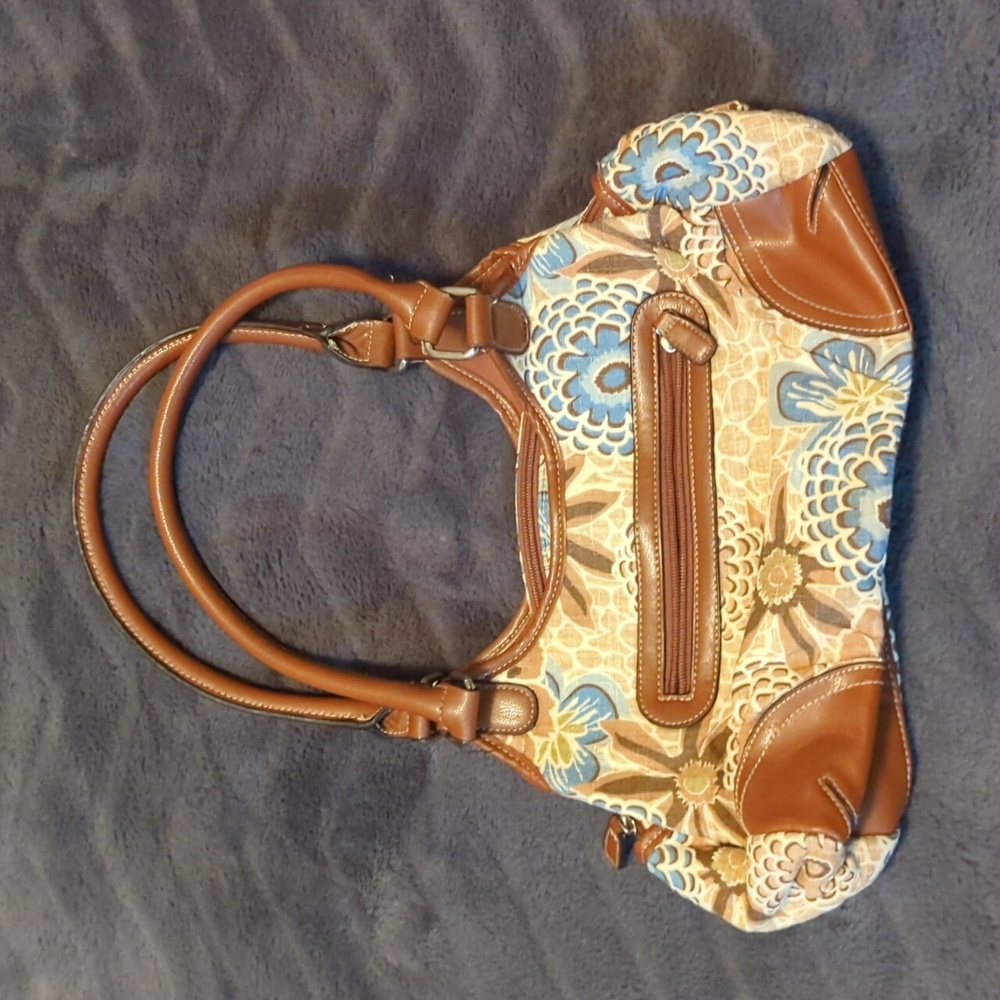ROSETTI HANDBAGS & ACCESSORIES LTD. Blue flower brown shoulder bag